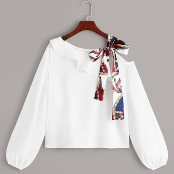 Maison Garrison Tops - Asymmetrical Tie Blouse